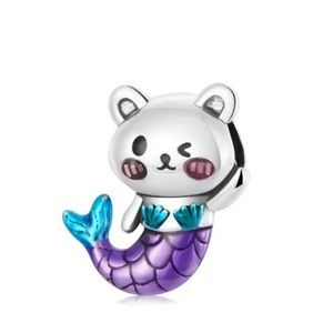 NEW•Silver 925 Kitty Mermaid DIY charm